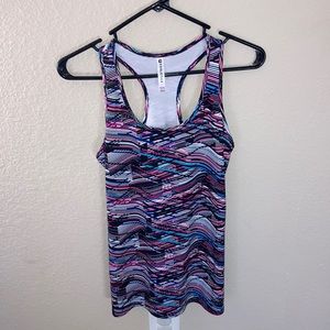 Fabletics racerback workout tank top bright colored and comfortable with mesh XS